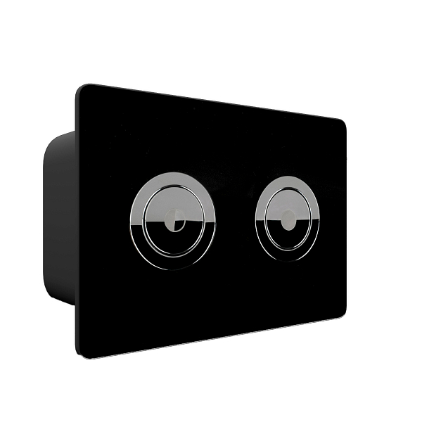 Кнопка смыва Point Венера PN44072BC черный/хром (установка в стену) , изображение 1