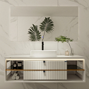 Тумба с раковиной Black&White Gravity AV707.1500 WHITE 150 белый матовый , изображение 2