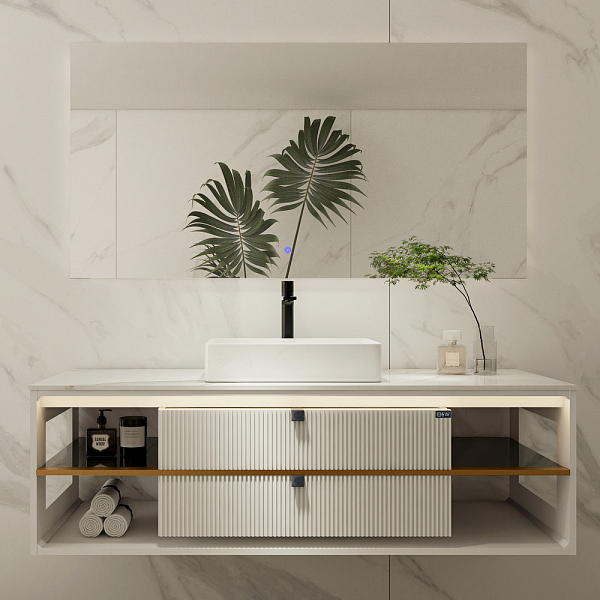 Тумба с раковиной Black&White Gravity AV707.1500 WHITE 150 белый матовый , изображение 2