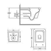 Комплект Loranto Delphi 4501+91343 подвесной унитаз + инсталляция + сиденье , изображение 16