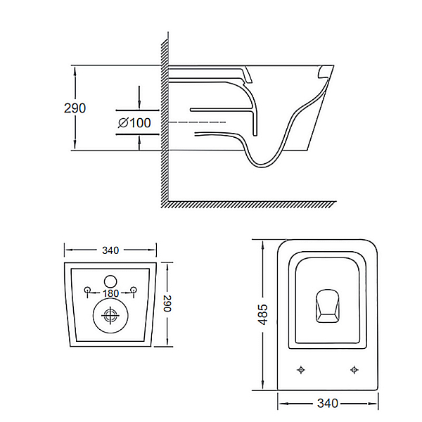 Комплект Loranto Delphi 4501+91343 подвесной унитаз + инсталляция + сиденье , изображение 16