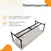 Акриловая ванна Radomir Виктория лайт 2-01-0-0-1-259Р 170х75 , изображение 9