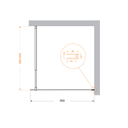 Фото Душевая перегородка BelBagno Kraft L-1-90-C-NERO