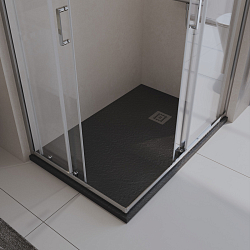 Фото Поддон для душа BelBagno Uno TRAY-MR-UNO-AH-120/90-35-NERO-CR 120x90