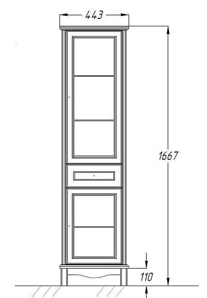 Шкаф-пенал Opadiris Омега 45 L слоновая кость , изображение 3