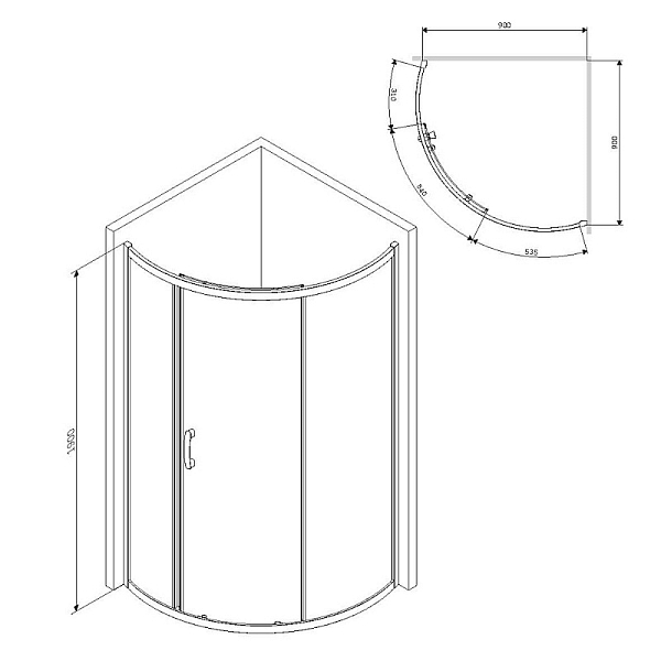 Душевой уголок AM.PM Like W83G-315-090CT , изображение 11