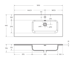 Фото Мебельная раковина BelBagno BB1000ETL-R 100 см