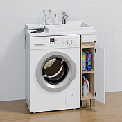 Тумба под раковину СаНта Марс 80 напольная, для стиральной машины, янтарная , изображение 6