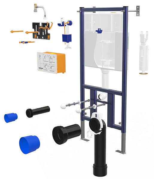 Комплект Loranto Delphi 4501+91343 подвесной унитаз + инсталляция + сиденье , изображение 3